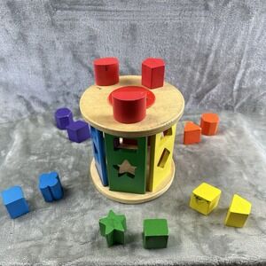 Melissa & Doug Wooden Match & Roll Shape Sorter